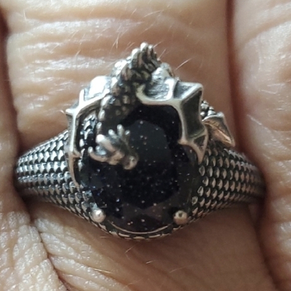 STERLING SILVER DRAGON RING - Picture 1 of 7